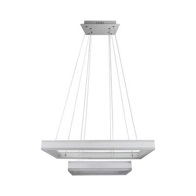 V-TAC 113W dimmelhető, 2 részes, szögletes, fehér csillár, meleg fehér - SKU 213986