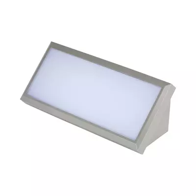 V-TAC 12W kültéri fali LED lámpa hideg fehér, szürke házzal, 100 Lm/W - SKU 218235