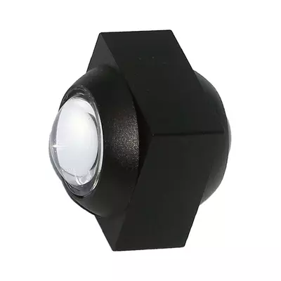 V-TAC mini 2W kültéri fali COB LED lámpa, 2 irányú szögletes, fekete, természetes fehér - SKU 23030
