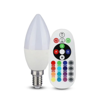 V-TAC 3.5W E14 RGB+természetes fehér dimmelhető LED gyertya égő - SKU 2770