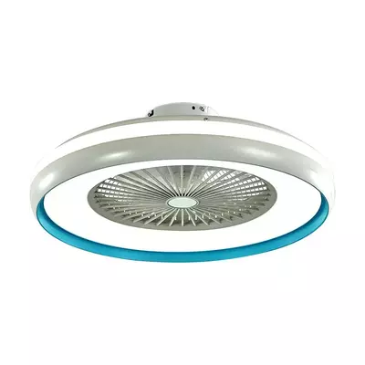 V-TAC 45W mennyezeti ventilátor, változtatható színhőmérséklettel, kék díszcsíkkal - SKU 217934