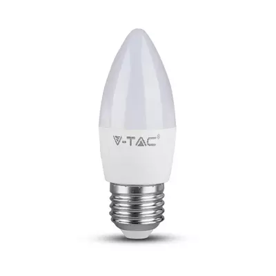 V-TAC 4.5W E27 hideg fehér C37 LED gyertya égő - SKU 2143441