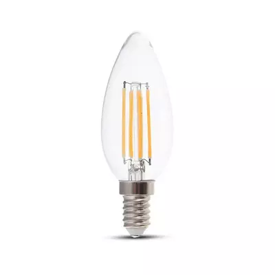 V-TAC 4W E14 meleg fehér dimmelhető filament gyertya LED égő - SKU 2870