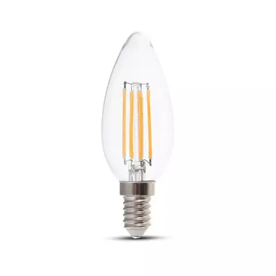 V-TAC 4W E14 meleg fehér filament LED gyertya égő - SKU 214301