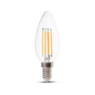 V-TAC 4W E14 meleg fehér filament LED gyertya égő - SKU 214301