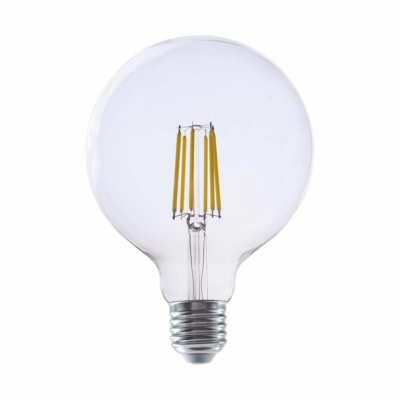 V-TAC 4W E27 meleg fehér filament G125 LED égő, 210 Lm/W - SKU 2992