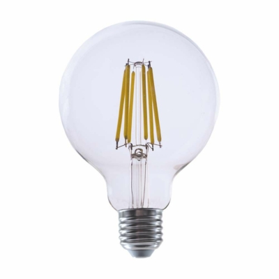V-TAC 4W E27 természetes fehér filament G95 LED égő, 210 Lm/W - SKU 2995
