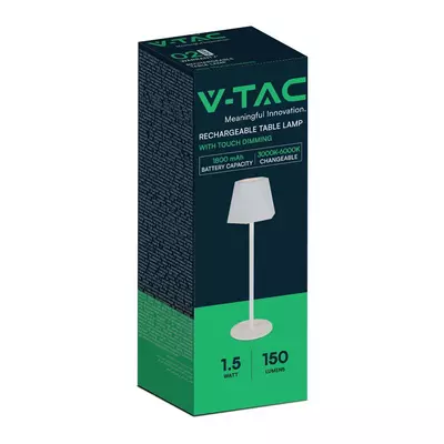 V-TAC 1.5W fehér akkus vezeték nélküli LED lámpa, CCT - SKU 10324