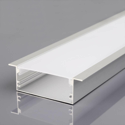V-TAC 65mm széles, süllyeszthető alumínium LED szalag profil fehér fedlappal 2m - SKU 23179
