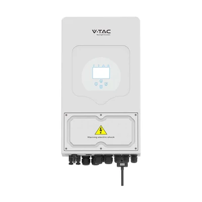 V-TAC 6kW egyfázisú hibrid inverter, 15 db 410W napelem és 10kWh akkumulátor szett - SKU 100170
