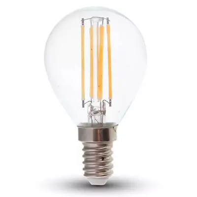 V-TAC 6W E14 hideg fehér filament P45 LED égő, 130 Lm/W - SKU 2856