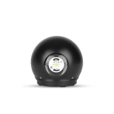 V-TAC 6W kültéri, fekete, fali LED lámpa meleg fehér - SKU 8303