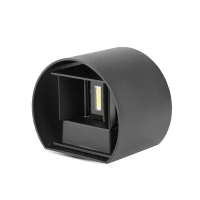 V-TAC 6W kültéri, fekete, kerek, fali LED lámpa meleg fehér - SKU 7081