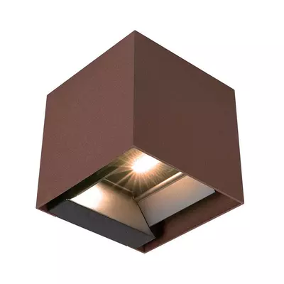 V-TAC 9W COB LED szolár fali Corten barna lámpa, szenzorral, természetes fehér fénnyel - SKU 11889