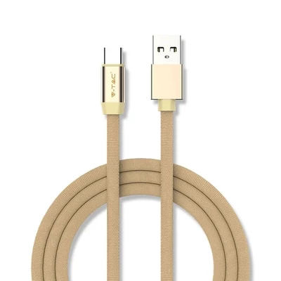V-TAC arany, USB - Type-C 1m hálózati kábel - SKU 8499