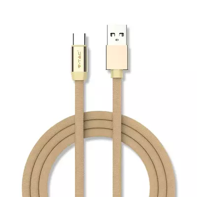 V-TAC arany, USB - Type-C 1m hálózati kábel - SKU 8499