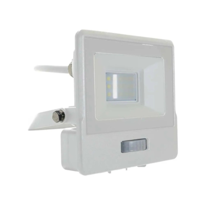 V-TAC beépített mozgásérzékelős LED reflektor 10W hideg fehér, fehér házzal - SKU 20293