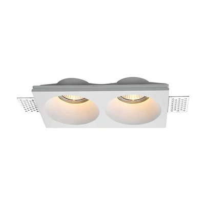 V-TAC beépíthető 2xGU10 LED gipsz spotlámpa keret, kettes keret - SKU 6762