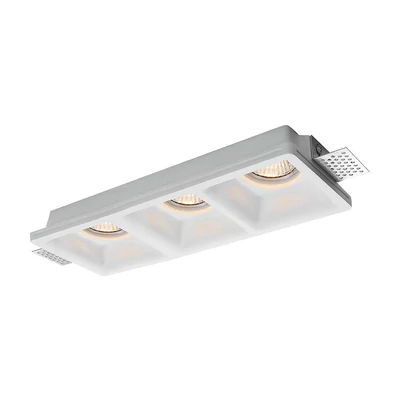 V-TAC beépíthető 3xGU10 LED gipsz spotlámpa keret, hármas keret - SKU 6764