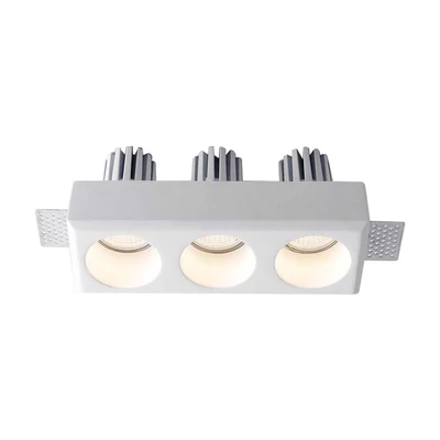 V-TAC beépíthető 3xGU10 LED gipsz spotlámpa keret, hármas keret - SKU 6776