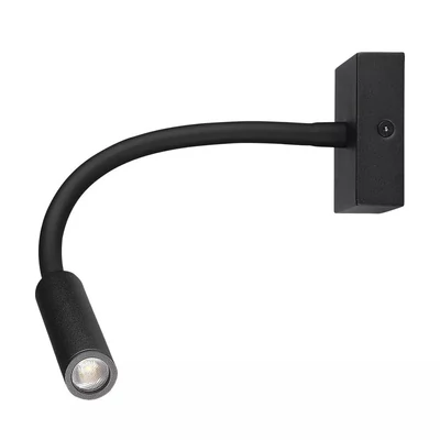V-TAC fali LED COB olvasólámpa fekete 3W meleg fehér - SKU 1485