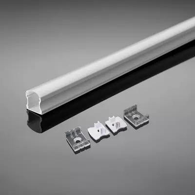 V-TAC falon kívüli fehér színű alumínium LED szalag profil, fehér fedlappal 2m - SKU 3366