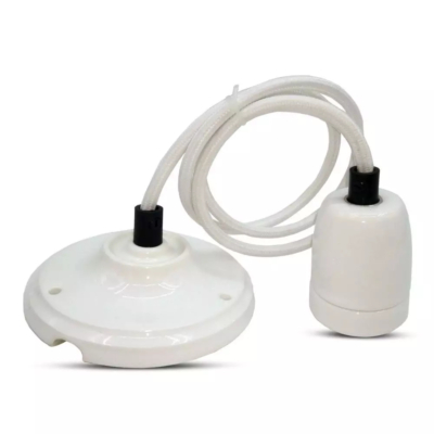 V-TAC fehér porcelán függeszték E27 foglalattal - SKU 3803