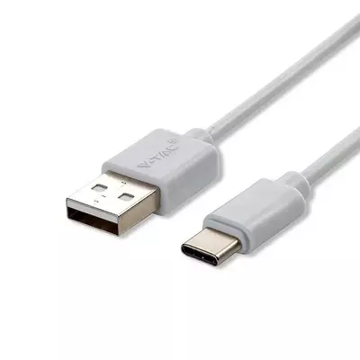 V-TAC fehér, USB - Type-C 1m hálózati kábel - SKU 8482