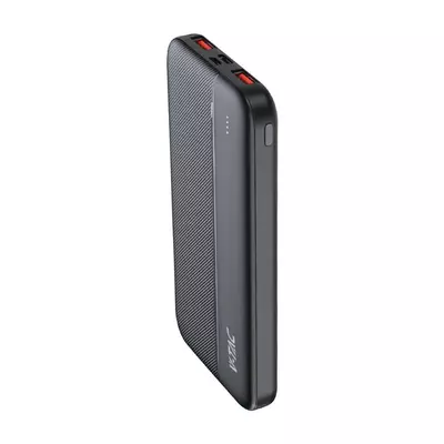 V-TAC fekete 10000mAh powerbank, Power Delivery, gyorstöltéssel, Type-C kábellel - SKU 7831