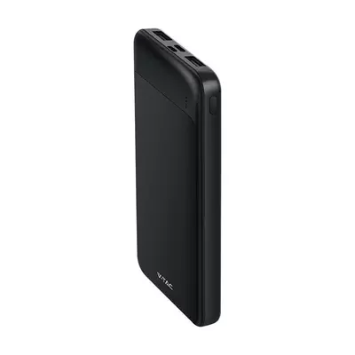 V-TAC fekete 10000mAh powerbank, Power Delivery, gyorstöltéssel, Type-C kábellel - SKU 7833