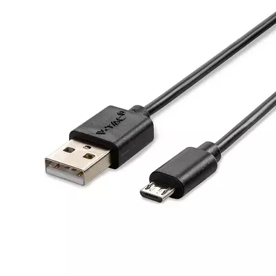 V-TAC fekete, USB - Micro USB 1m hálózati kábel - SKU 8481