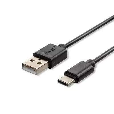 V-TAC fekete, USB - Type-C 1m hálózati kábel - SKU 8483