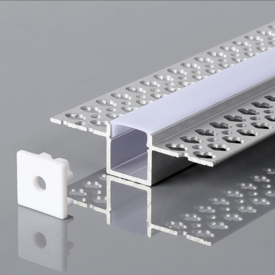 V-TAC gipszkartonba építhető alumínium LED szalag profil fehér fedlappal 2m - SKU 23173