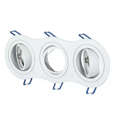 V-TAC GU10 LED 3 foglalatos spotlámpa keret, fehér billenthető lámpatest - SKU 3603