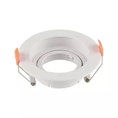 V-TAC GU10 LED műanyag spotlámpa keret, fehér billenthető lámpatest - SKU 6658