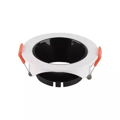 V-TAC GU10 LED műanyag spotlámpa keret, fehér és fekete billenthető lámpatest - SKU 6645