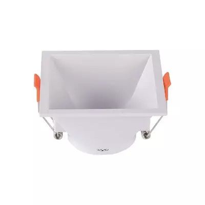 V-TAC GU10 LED műanyag spotlámpa keret, mélyített fehér szögletes fix lámpatest - SKU 6638