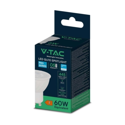 V-TAC GU10 LED spot égő 6W hideg fehér 110° - SKU 21194