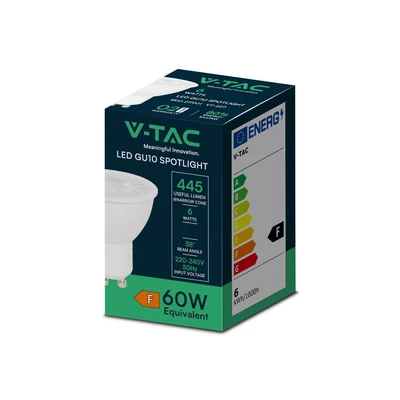 V-TAC GU10 LED spot égő 6W meleg fehér 38° - SKU 211891