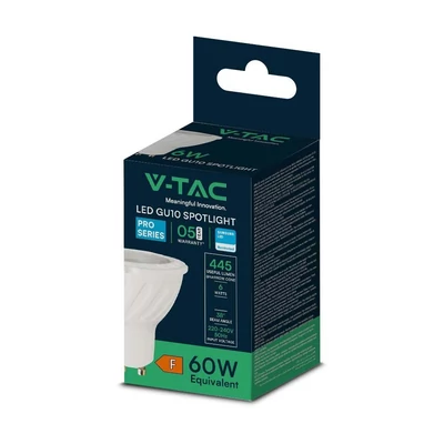 V-TAC GU10 LED spot égő 6W természetes fehér 38° - SKU 21166