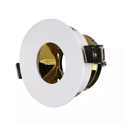 V-TAC GU10 LED spotlámpa keret, fehér+arany billenthető lámpatest - SKU 3158