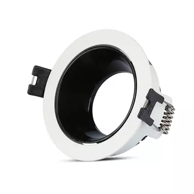 V-TAC GU10 LED spotlámpa keret, fehér+fekete billenthető lámpatest - SKU 3153