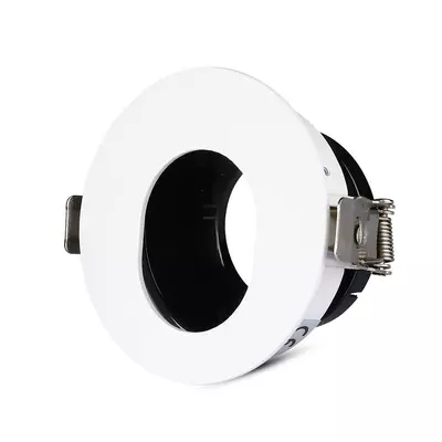 V-TAC GU10 LED spotlámpa keret, fehér+fekete billenthető lámpatest - SKU 3161