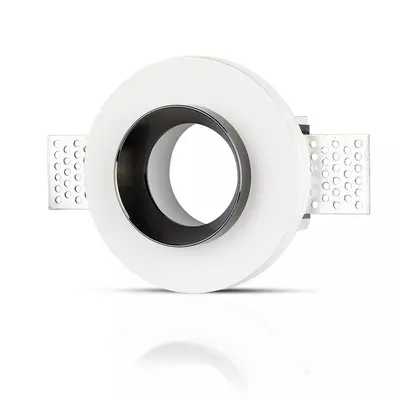 V-TAC GU10 LED spotlámpa keret, fehér+fekete fix lámpatest - SKU 3145