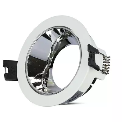 V-TAC GU10 LED spotlámpa keret, fehér+króm billenthető lámpatest - SKU 3156