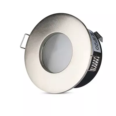 V-TAC GU10 LED spotlámpa keret, IP54 matt króm fix lámpatest - SKU 3614