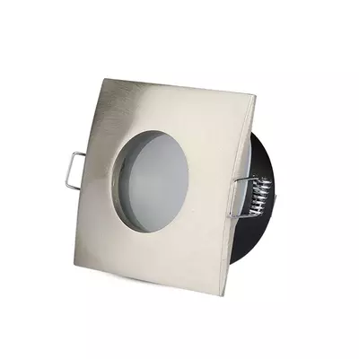 V-TAC GU10 LED spotlámpa keret, IP54 matt króm fix lámpatest - SKU 3616