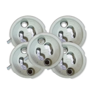 V-TAC GU10 porcelán foglalat, 5db-os csomag - SKU 34235