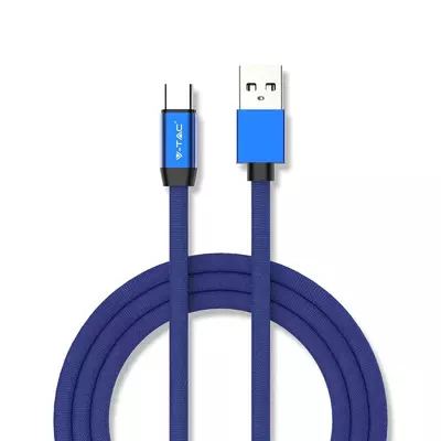 V-TAC kék, USB - Type-C 1m hálózati kábel - SKU 8630