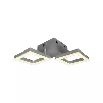 V-TAC két négyzetes 14W mennyezeti lámpa, szürke házzal, meleg fehér - SKU 7006